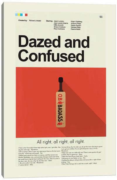 Dazed And Confused Canvas Art Print - Comedy Minimalist Movie Posters