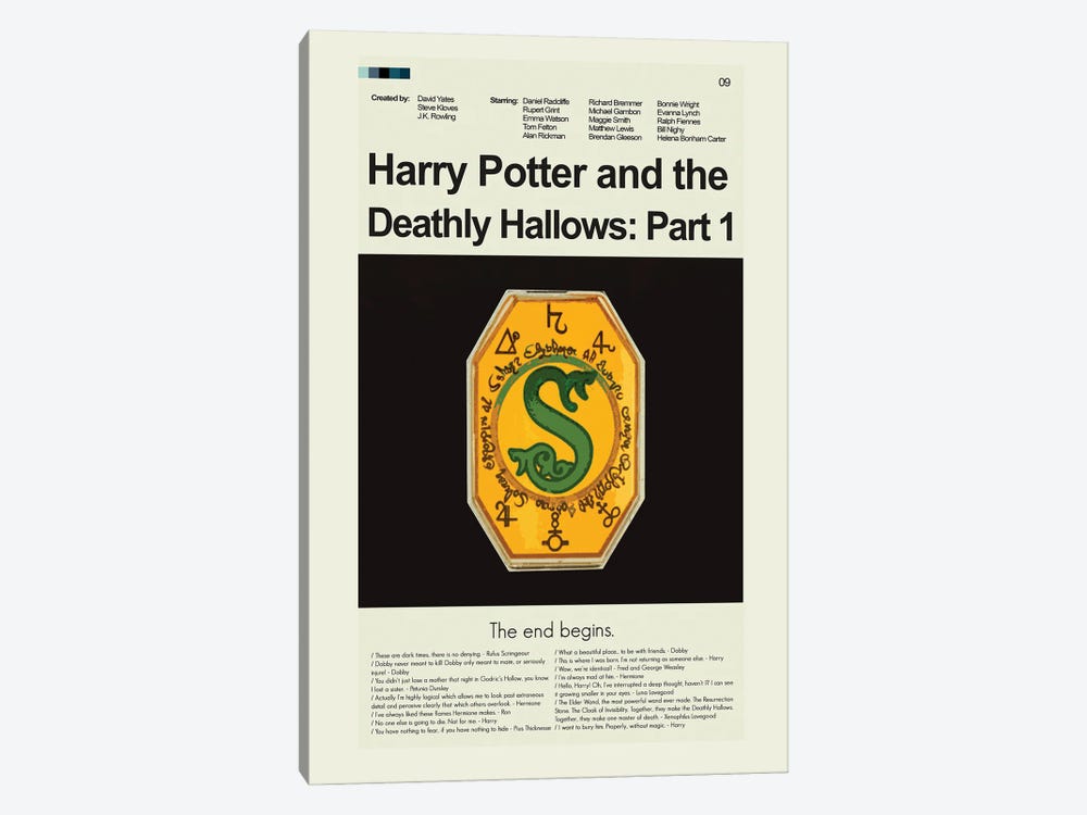 Harry Potter And The Deathly Hallows Part 1 by Prints and Giggles by Erin Hagerman 1-piece Canvas Artwork