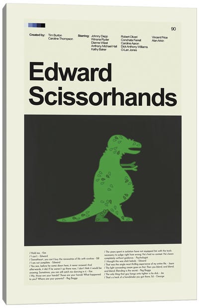 Edward Scissorhands Canvas Art Print - Fantasy Minimalist Movie Posters