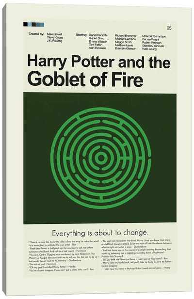 Harry Potter And The Goblet Of Fire Canvas Art Print - Fantasy Minimalist Movie Posters