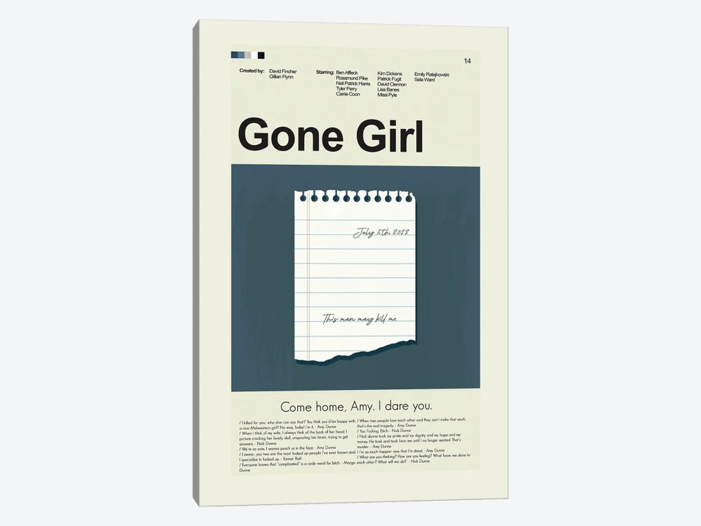 Gone Girl by Prints and Giggles by Erin Hagerman 1-piece Canvas Art