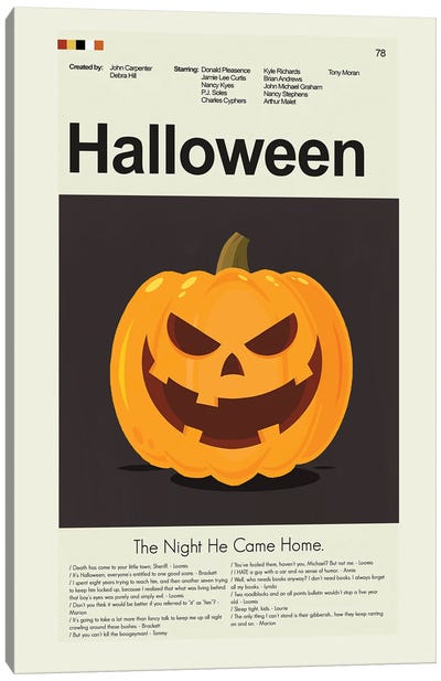 Halloween Canvas Art Print - Horror Minimalist Movie Posters