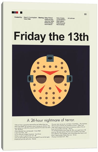 Friday The Thirteenth Canvas Art Print - Horror Movie Art