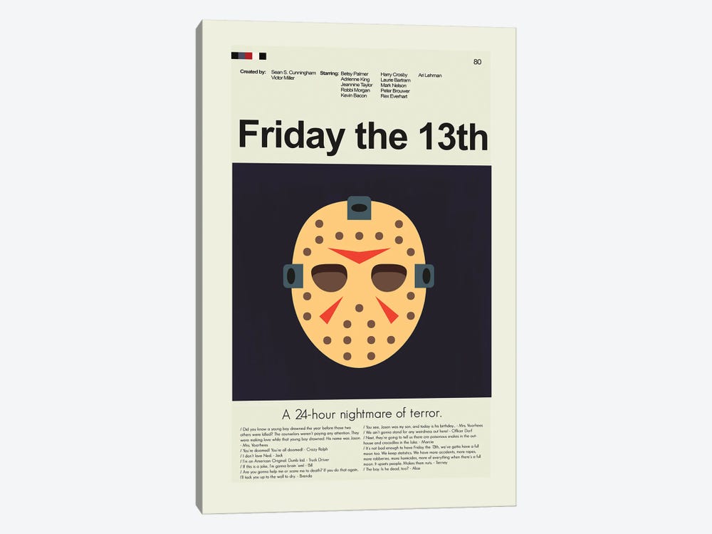Friday The Thirteenth by Prints and Giggles by Erin Hagerman 1-piece Canvas Print