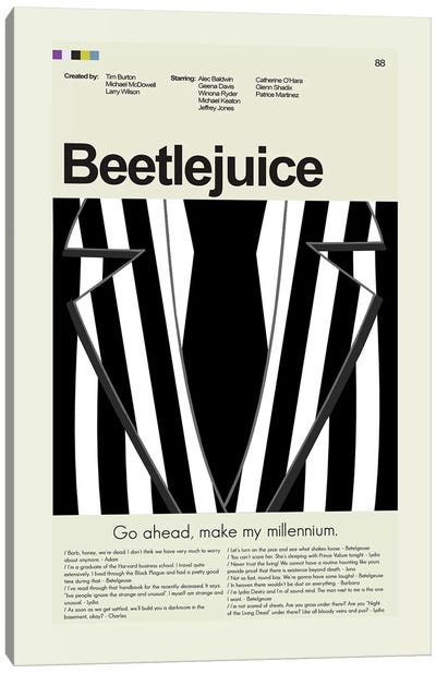Beetlejuice Canvas Art Print - Comedy Movie Art
