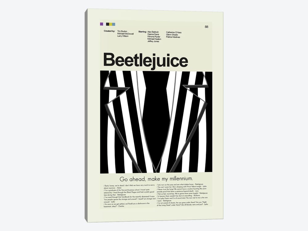 Beetlejuice by Prints and Giggles by Erin Hagerman 1-piece Canvas Art Print