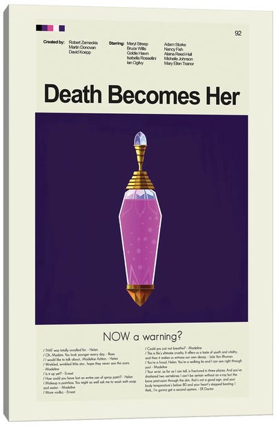 Death Becomes Her Canvas Art Print - Minimalist Movie Posters