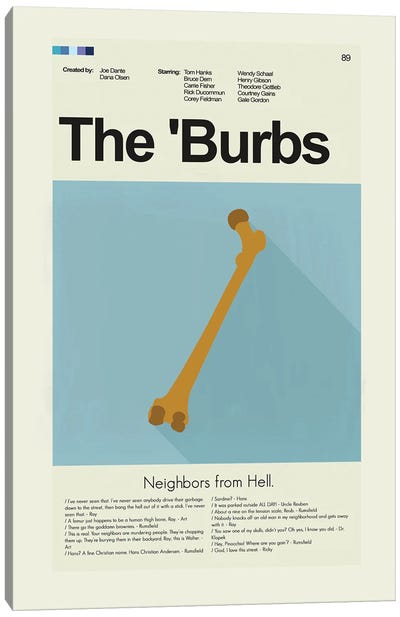 The Burbs Canvas Art Print - Prints And Giggles by Erin Hagerman
