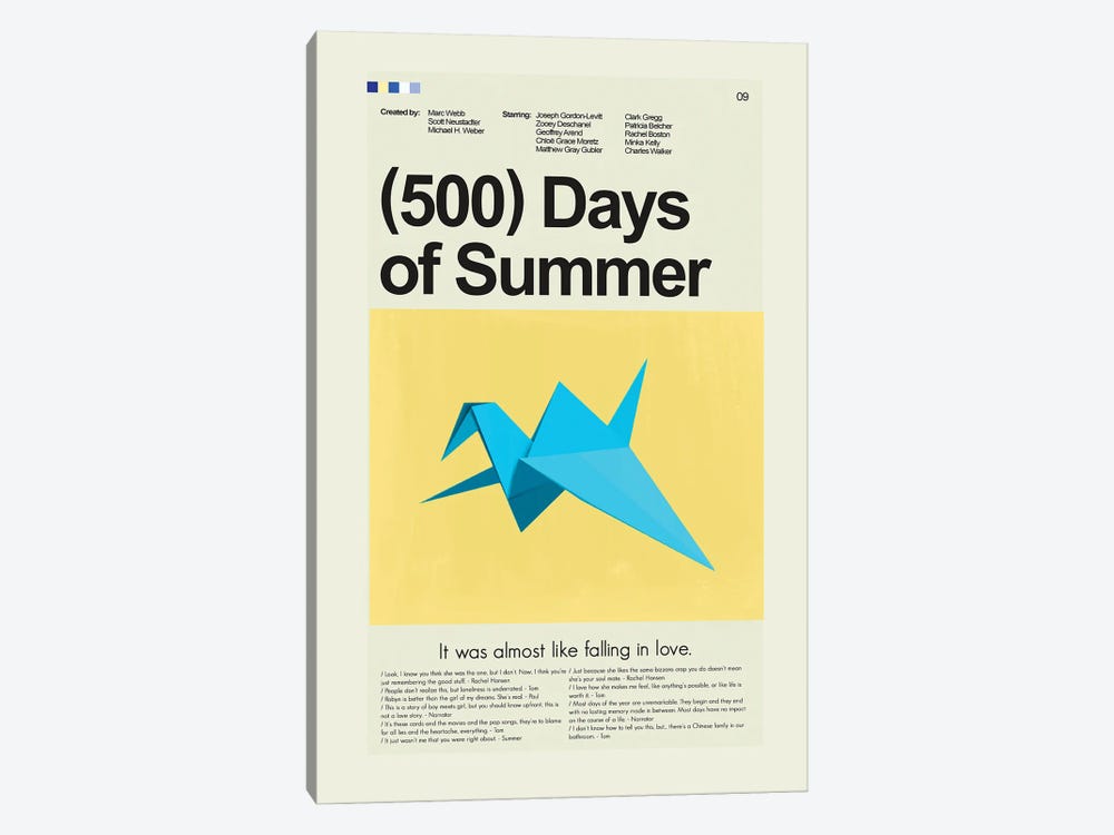 500 Days of Summer by Prints and Giggles by Erin Hagerman 1-piece Canvas Art Print