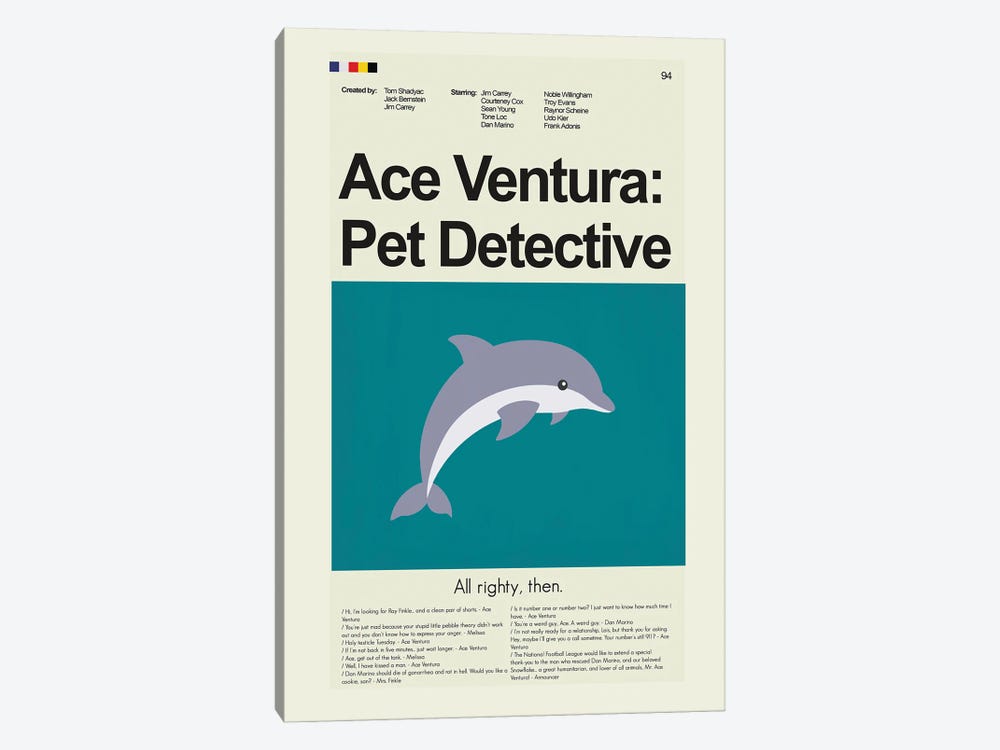 Ace Ventura Pet Detective by Prints and Giggles by Erin Hagerman 1-piece Canvas Artwork