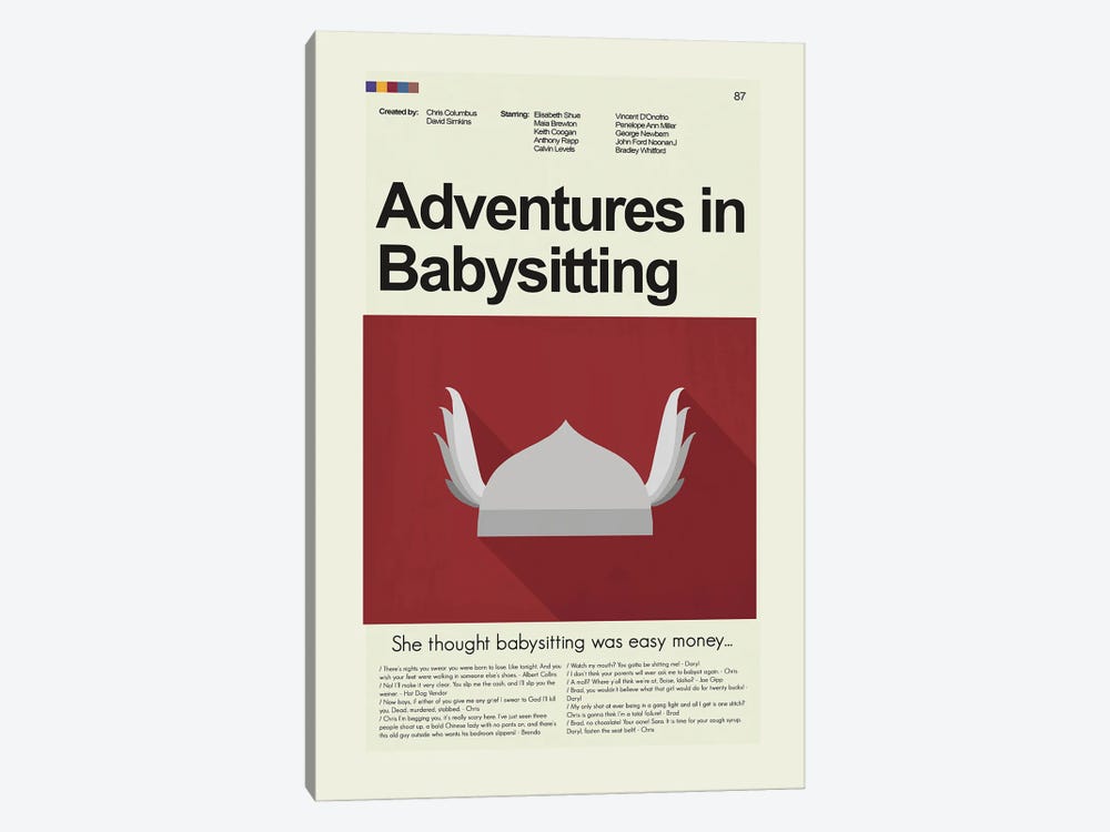 Adventures in Babysitting by Prints and Giggles by Erin Hagerman 1-piece Art Print