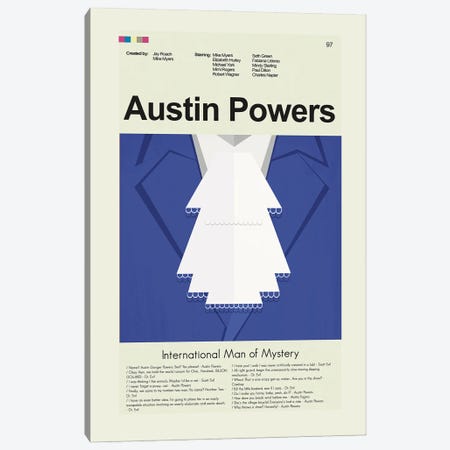 Austin Powers: International Man of Mystery Canvas Print #PAG148} by Prints and Giggles by Erin Hagerman Canvas Artwork