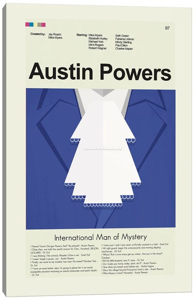 Austin Powers: International Man of Mystery Canvas Art Print - Prints And Giggles by Erin Hagerman