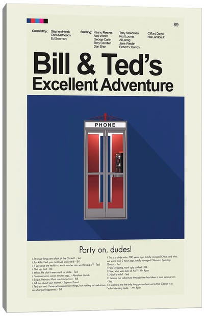 Bill & Ted's Excellent Adventure Canvas Art Print - Science Fiction Movie Art