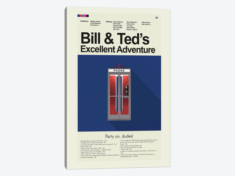 Bill & Ted's Excellent Adventure by Prints and Giggles by Erin Hagerman 1-piece Art Print