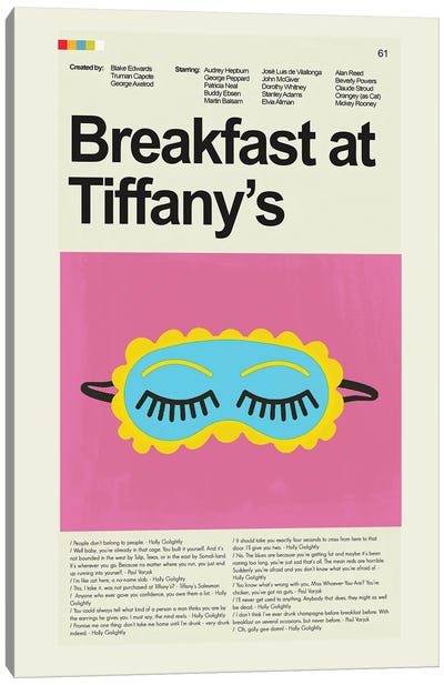 Breakfast at Tiffany's Canvas Art Print - Classic Movie Art