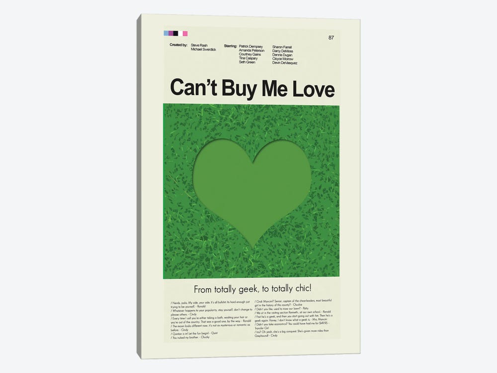 Can't Buy Me Love by Prints and Giggles by Erin Hagerman 1-piece Canvas Art