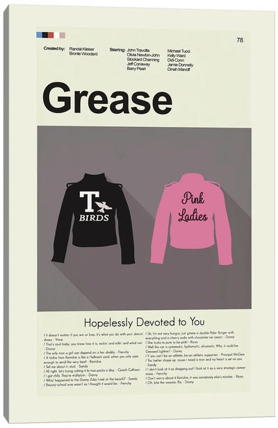 Grease Canvas Art Print - Prints And Giggles by Erin Hagerman