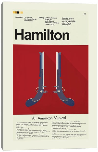 Hamilton Canvas Art Print - Prints And Giggles by Erin Hagerman