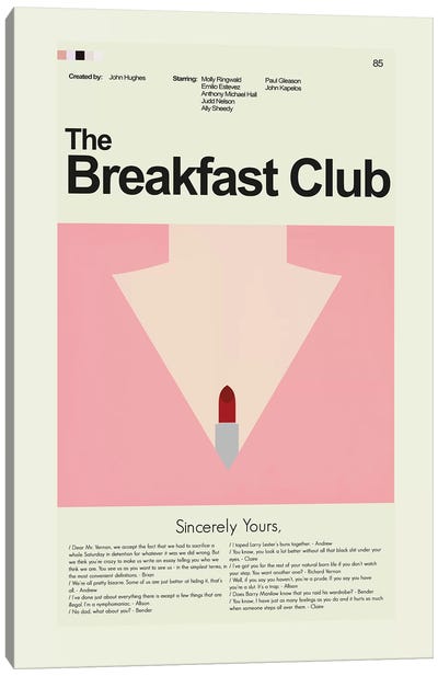 Breakfast Club Canvas Art Print - Eighties Nostalgia Art
