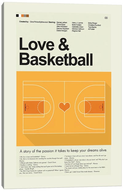 Love & Basketball Canvas Art Print - Romance Movie Art