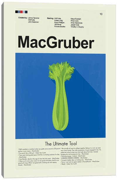 MacGruber Canvas Art Print - Prints And Giggles by Erin Hagerman