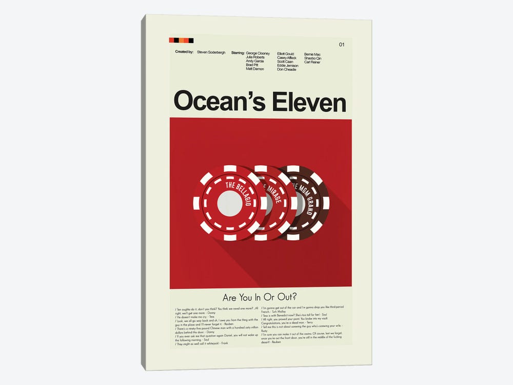 Oceans Eleven 1-piece Canvas Print
