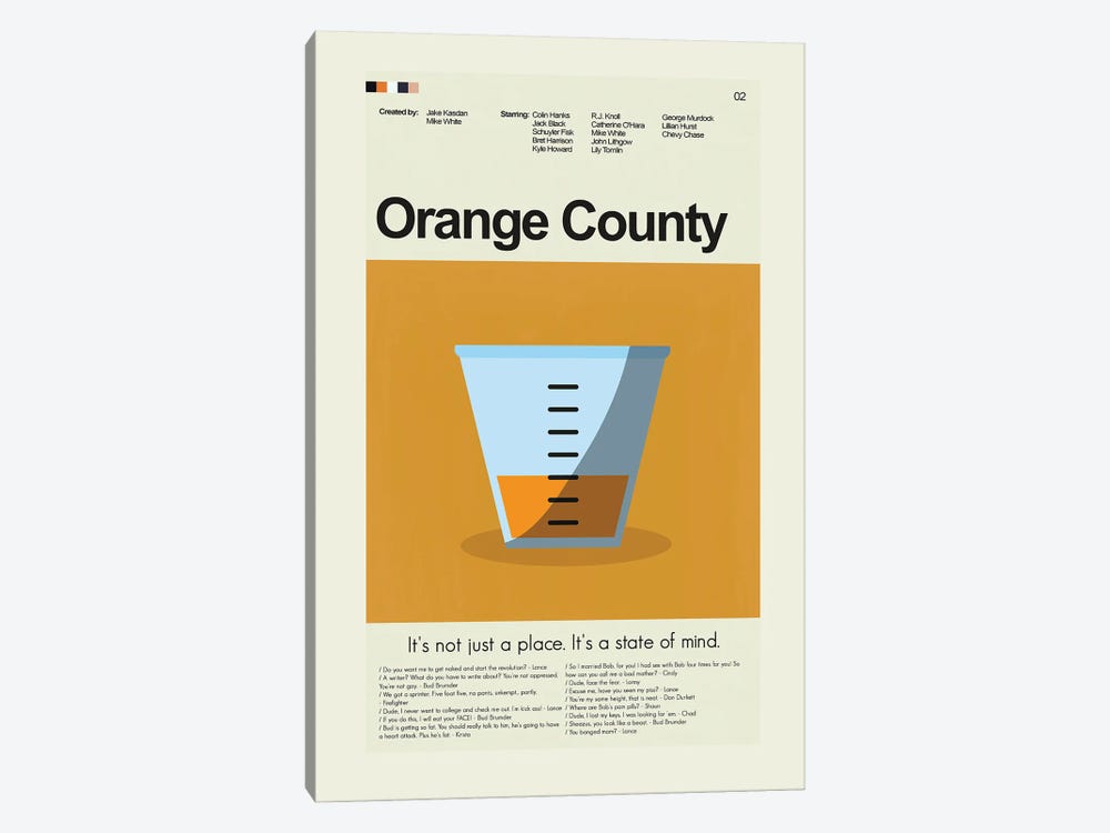 Orange County by Prints and Giggles by Erin Hagerman 1-piece Canvas Print