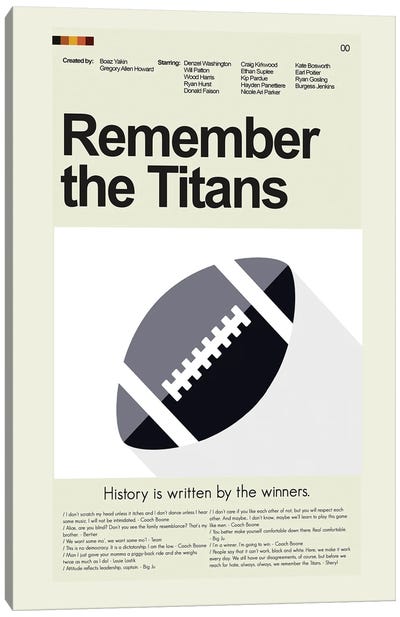 Remember the Titans Canvas Art Print - Prints And Giggles by Erin Hagerman