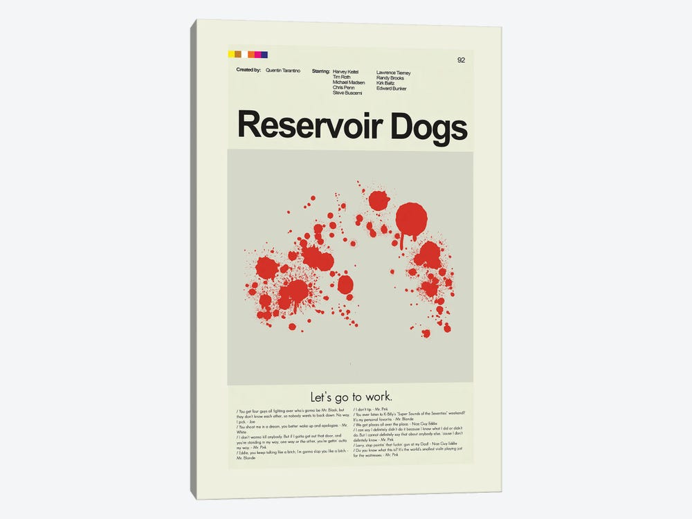 Reservoir Dogs by Prints and Giggles by Erin Hagerman 1-piece Canvas Artwork