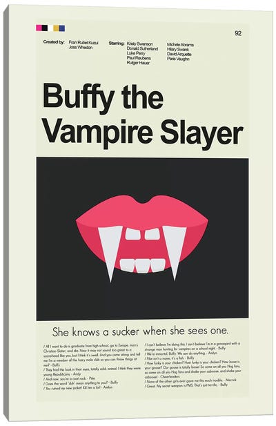 Buffy The Vampire Slayer Canvas Art Print - Horror TV Show Art