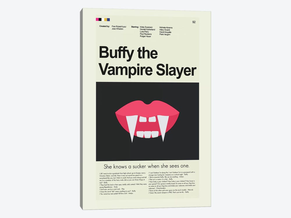 Buffy The Vampire Slayer by Prints and Giggles by Erin Hagerman 1-piece Canvas Print