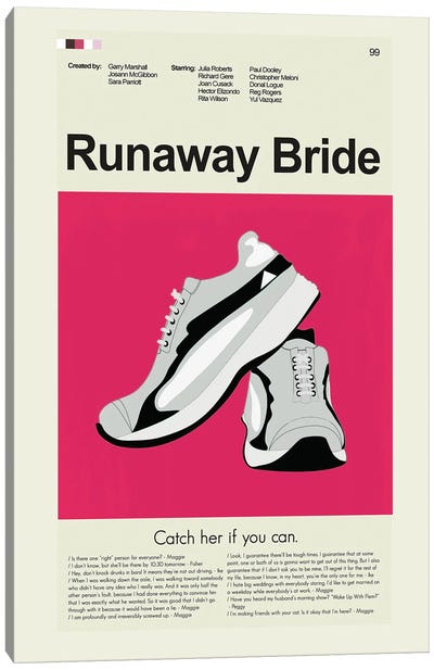 Runaway Bride Canvas Art Print - Romance Movie Art