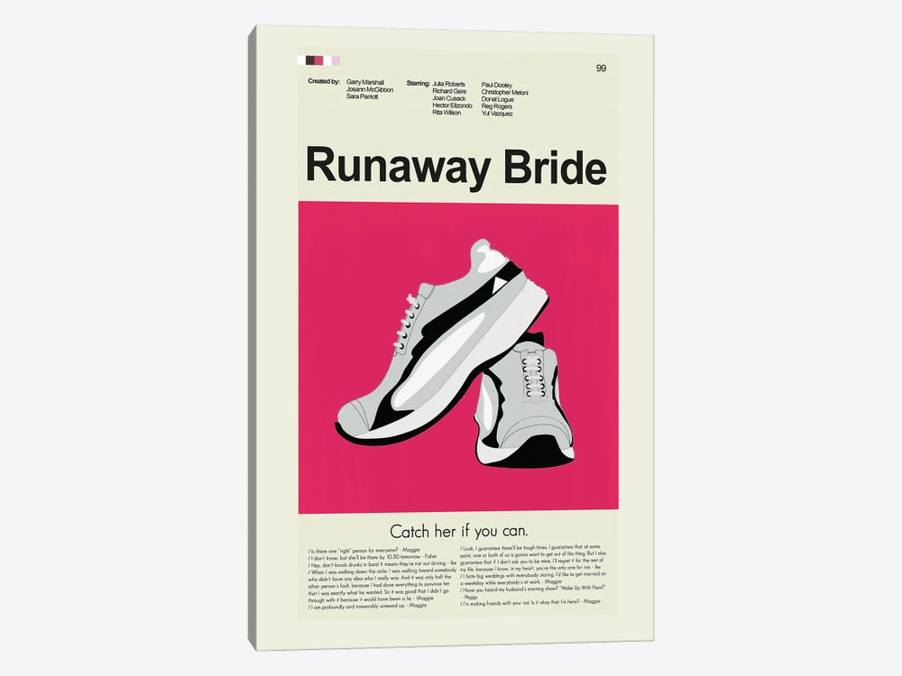 Runaway Bride by Prints and Giggles by Erin Hagerman 1-piece Canvas Wall Art