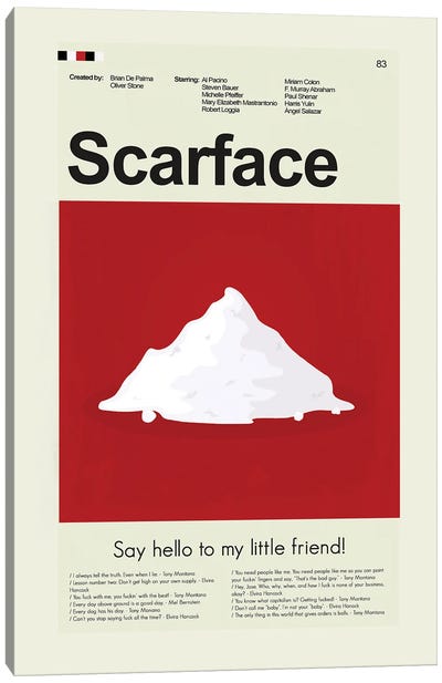 Scarface Canvas Art Print - Prints And Giggles by Erin Hagerman