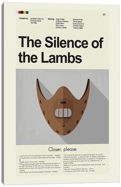 Silence of the Lambs Canvas Art Print - Hannibal Lecter