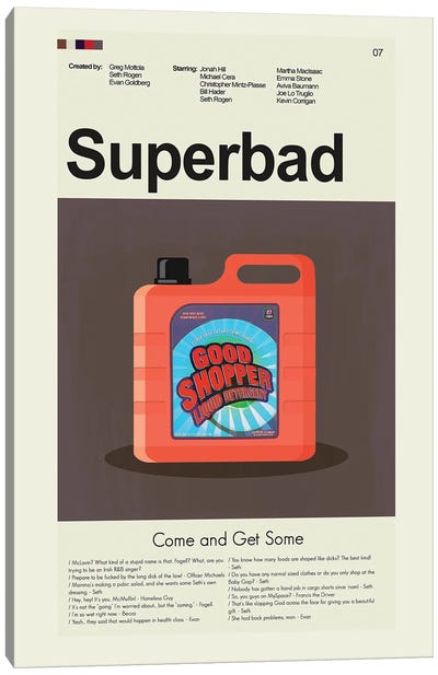 Superbad Canvas Art Print - Comedy Movie Art