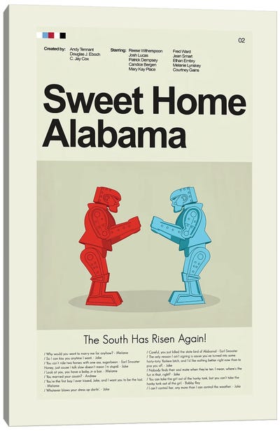 Sweet Home Alabama Canvas Art Print - Comedy Movie Art