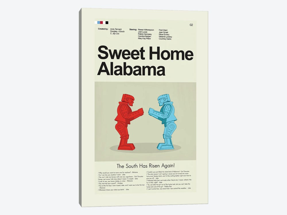 Sweet Home Alabama by Prints and Giggles by Erin Hagerman 1-piece Canvas Print