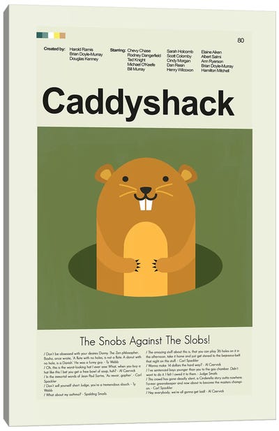 Caddyshack Canvas Art Print - Animal Typography