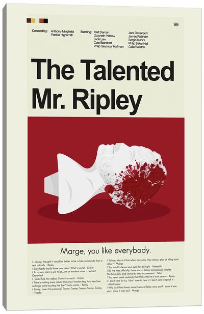 The Talented Mr. Ripley Canvas Art Print - Prints And Giggles by Erin Hagerman