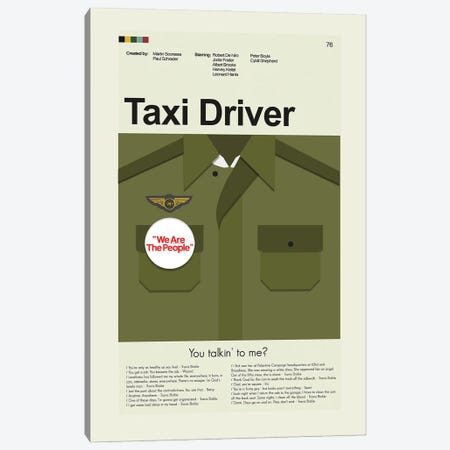 Taxi Driver Canvas Print #PAG221} by Prints and Giggles by Erin Hagerman Canvas Art Print
