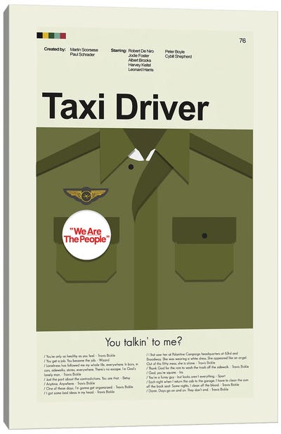 Taxi Driver Canvas Art Print - Crime & Gangster Movie Art