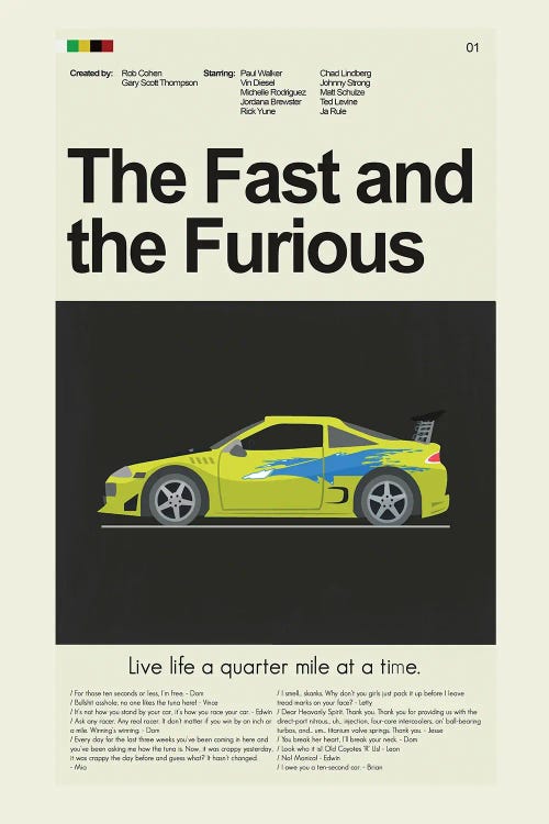 The Fast and the Furious by Prints and Giggles by Erin Hagerman wall art