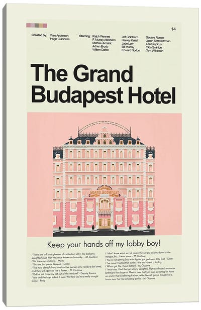 The Grand Budapest Hotel Canvas Art Print - Prints And Giggles by Erin Hagerman
