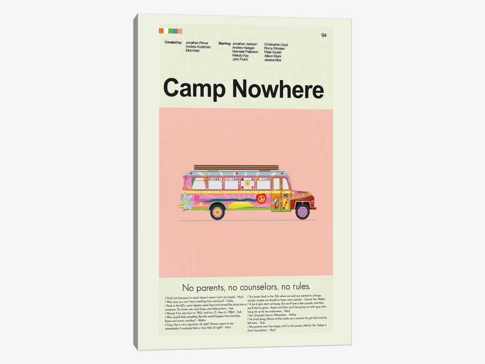 Camp Nowhere by Prints and Giggles by Erin Hagerman 1-piece Canvas Art Print