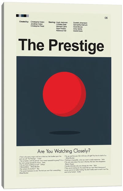 The Prestige Canvas Art Print - Mystery & Detective Movie Art