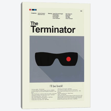 The Terminator Canvas Print #PAG238} by Prints and Giggles by Erin Hagerman Canvas Wall Art