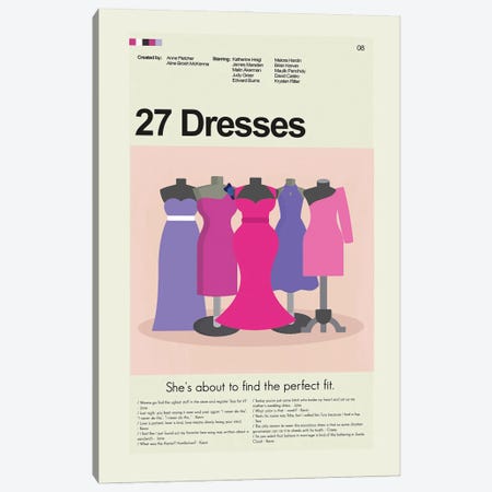 27 Dresses Canvas Print #PAG248} by Prints and Giggles by Erin Hagerman Art Print