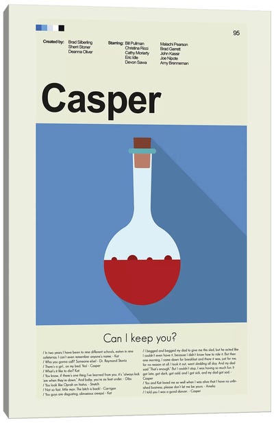 Casper Canvas Art Print - Prints And Giggles by Erin Hagerman